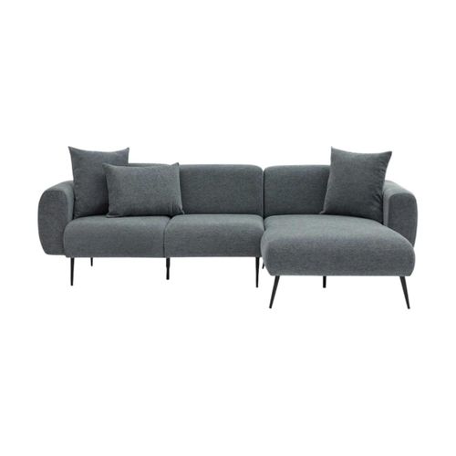 Canapé D'angle Gris Foncé Pieds Métal (côté Droit) Yokoh