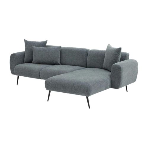 Canapé D'angle Gris Foncé Pieds Métal (côté Droit) Yokoh