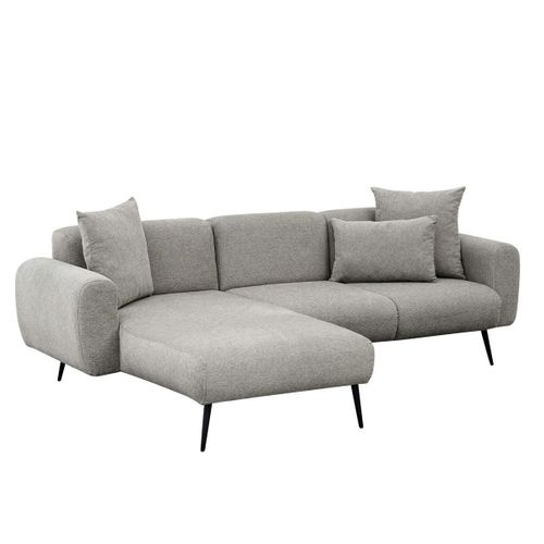 Canapé D'angle Gris Clair Pieds Métal (côté Gauche) Yokoh