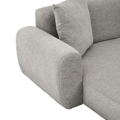 Canapé D'angle Gris Clair Pieds Métal (côté Gauche) Yokoh