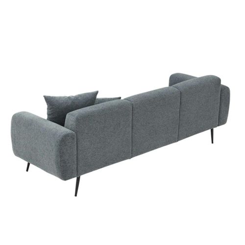 Canapé 3 Places Gris Anthracite, Pieds Métal Noir Yokoh