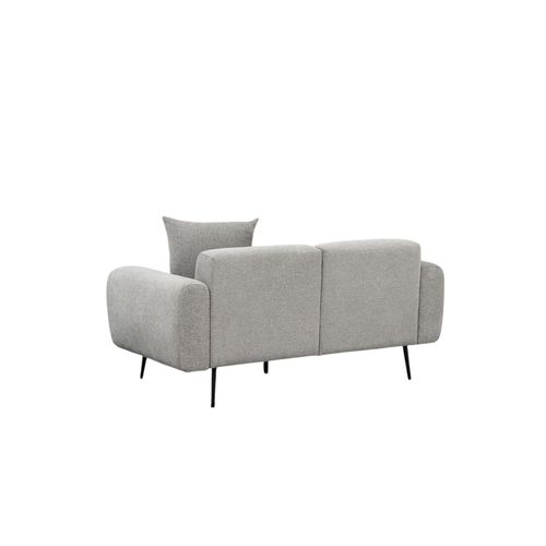 Canapé 2 Places Gris Clair, Pieds Métal Noir Yokoh