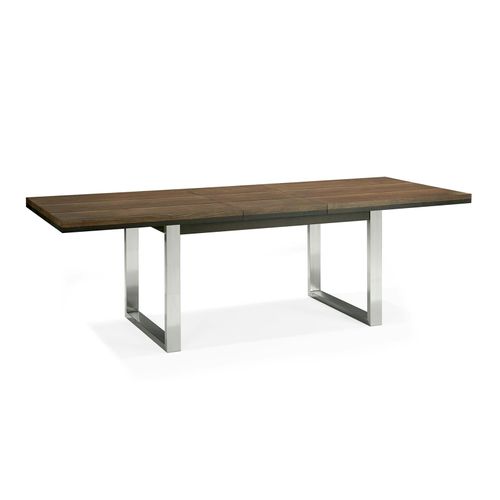 Table à Manger Extensible En Chêne Et Métal Brossé 190-240 Rimini