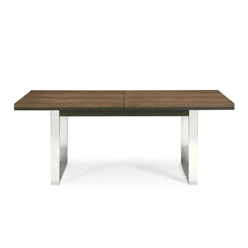 Table à Manger Extensible En Chêne Et Métal Brossé 190-240 Rimini