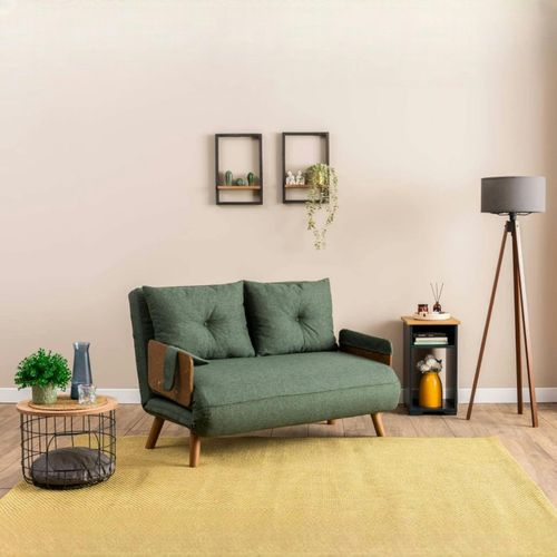 Canapé-lit D'appoint En Tissu Vert Sapin, 2 Places Loja