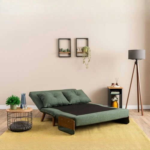 Canapé-lit D'appoint En Tissu Vert Sapin, 2 Places Loja