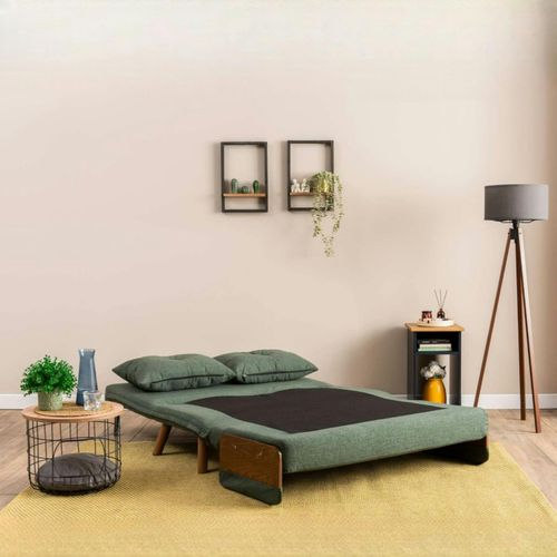 Canapé-lit D'appoint En Tissu Vert Sapin, 2 Places Loja