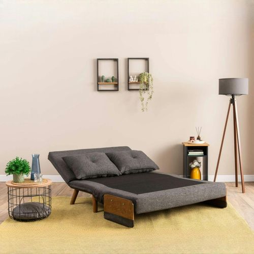 Canapé-lit D'appoint En Tissu Anthracite, 2 Places Loja