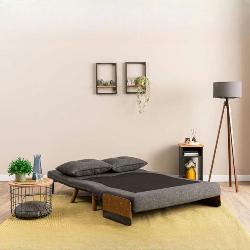 Canapé-lit D'appoint En Tissu Anthracite, 2 Places Loja
