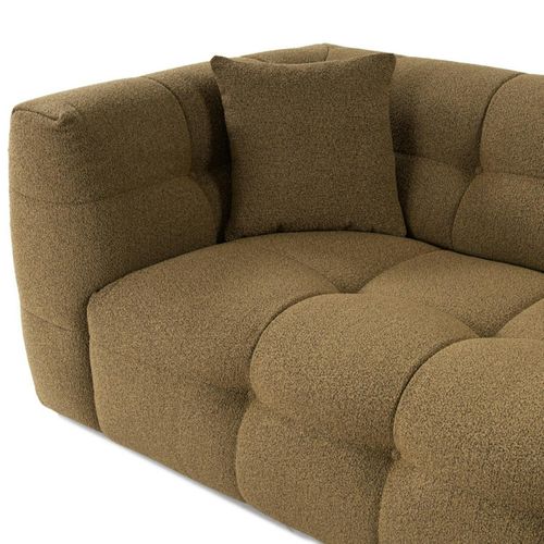 Canapé 2 Places Capitonné Kaki, Coussins Assortis Ravello