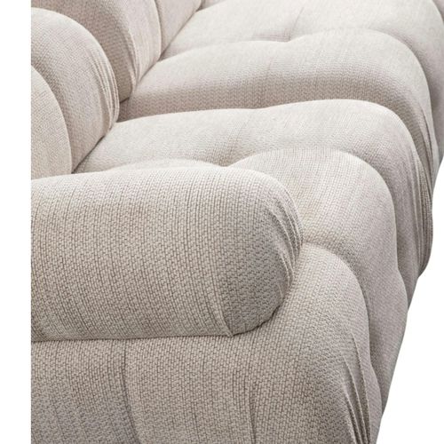 Canapé 3 Places Écru 290 Cm, Avec Repose-pieds Ica