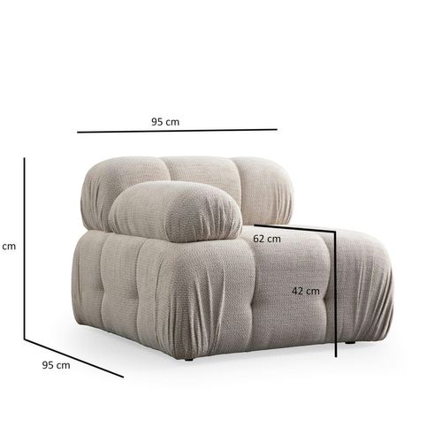 Canapé 3 Places Écru 290 Cm, Avec Repose-pieds Ica