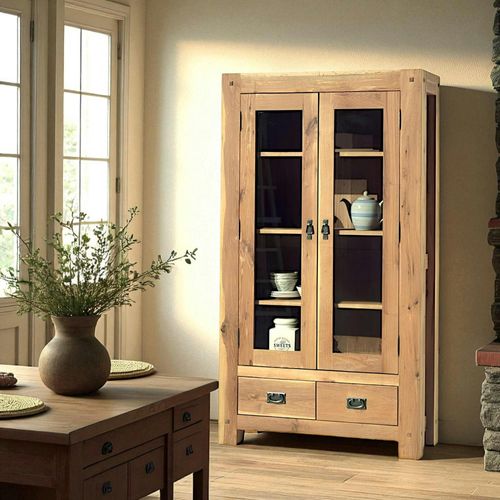 Vitrine Salon Chêne Massif Fjord