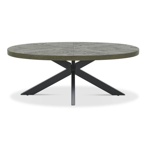 Table Basse Ovale En Marqueterie De Chêne Arlington