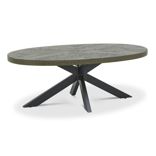 Table Basse Ovale En Marqueterie De Chêne Arlington