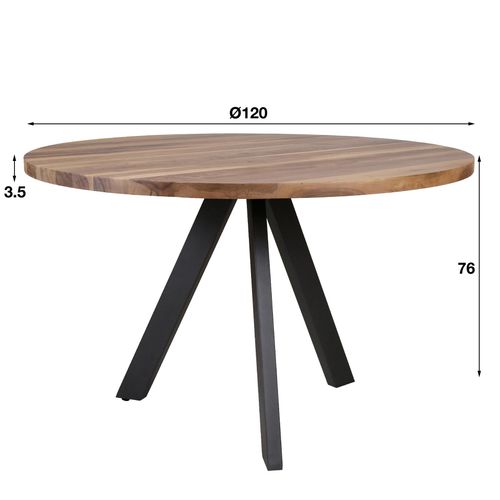 Table à Manger Ronde En Bois D 120 Cm Halifax