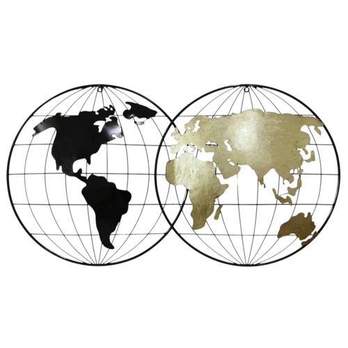 Décoration Murale Mappemonde Noir Et Or