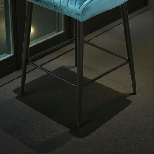 Chaise De Bar En Velours Bleu (lot De 2) Arlington