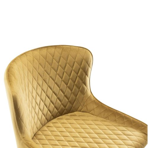 Chaise De Bar En Velours Moutarde (lot De 2) Arlington