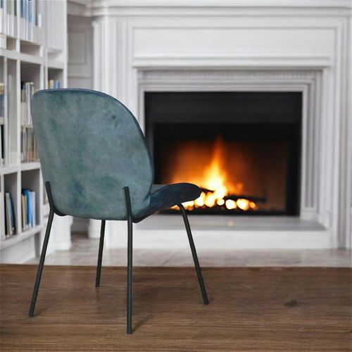 Chaise Contemporaine En Velours Bleu Glacier Florence (lot 2)