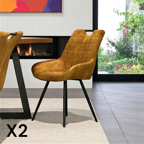 Chaise Moutarde Avec Poignée (lot De 2) Malmoe