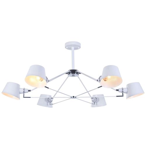 Suspension Araignée Blanche 6 Abat-jour Modene
