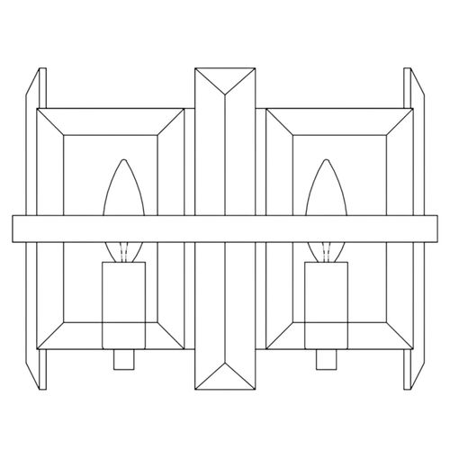Applique Murale Moderne En Verre Forme Cube 2 Ampoules Modene
