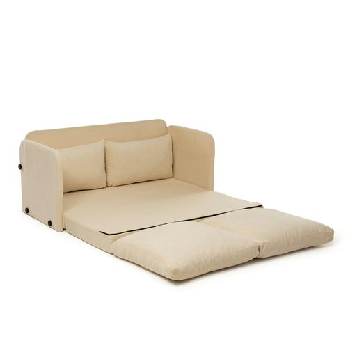 Canapé-lit En Tissu Crème, 2 Personnes 140 Cm Oruro