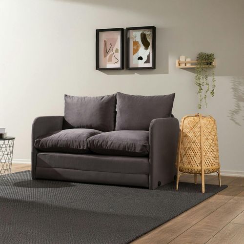 Canapé-lit D'appoint En Tissu Gris Foncé, 2 Personnes Oruro