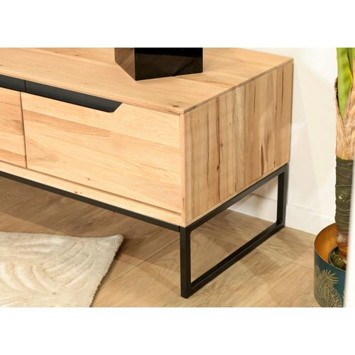 Meuble TV En Bois De Chêne Blanc Palerme