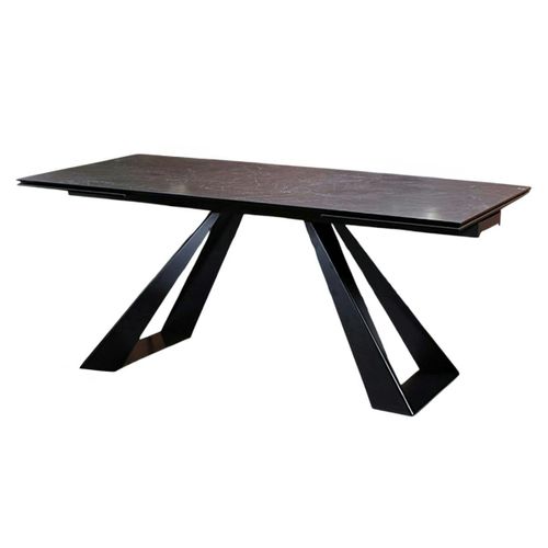 Table à Manger Extensible En Céramique Grise 180-280 Lombardie