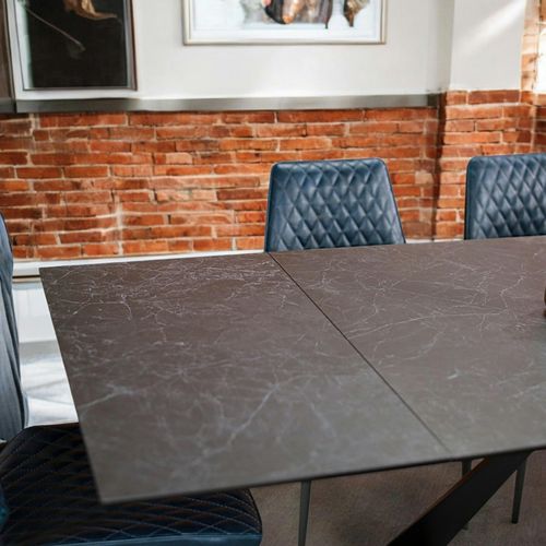 Table à Manger Extensible En Céramique Grise 180-280 Lombardie