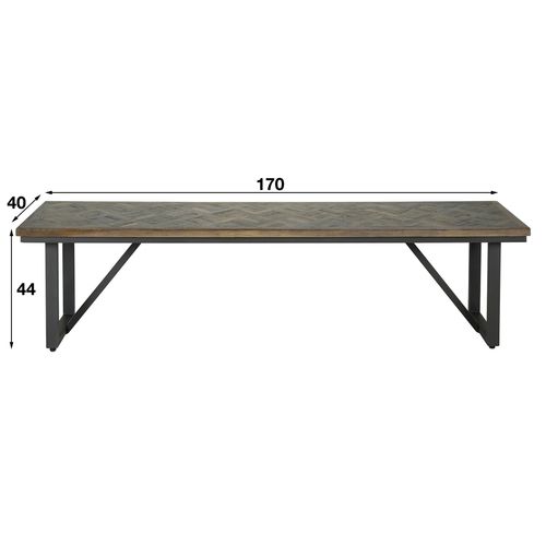 Banc De Table En Bois De Teck Brun Motif Croisé 170 Cm Ambon