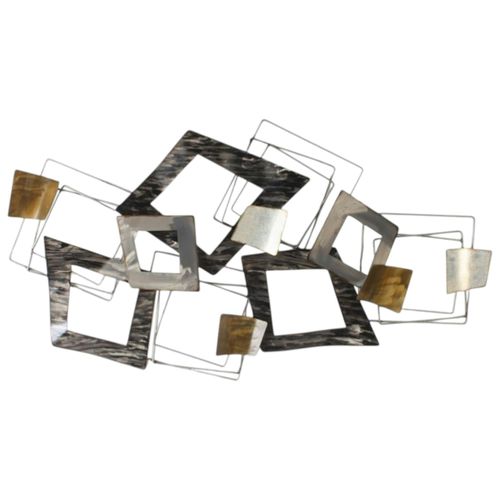 Décoration Murale En Métal Carrés Déformés
