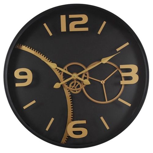 Horloge Engrenages Noir Et Or