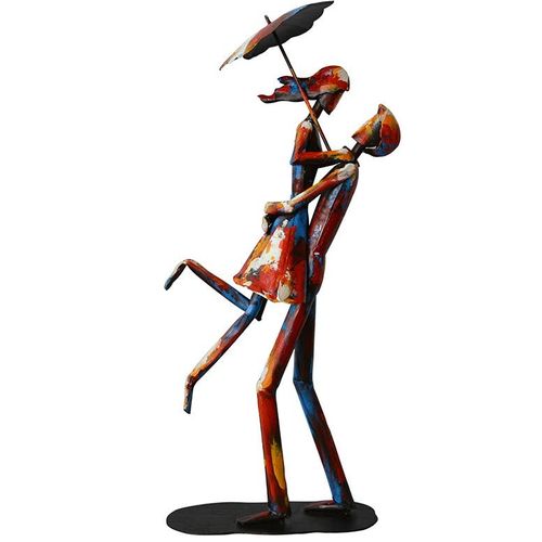 Décoration Murale En Métal Peint Couple Sous La Pluie