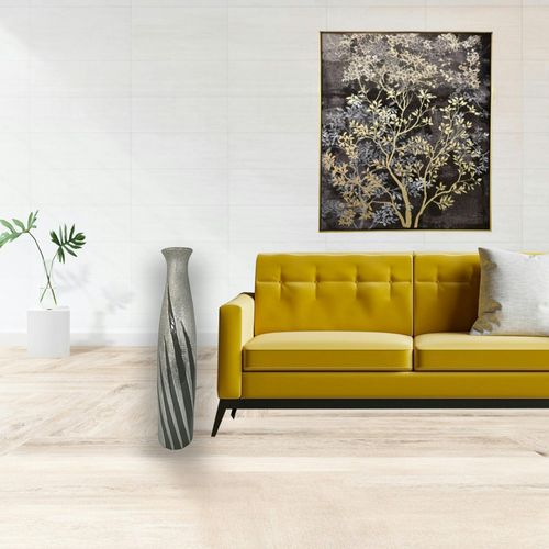 Grand Vase Décoratif Gris Et Argent