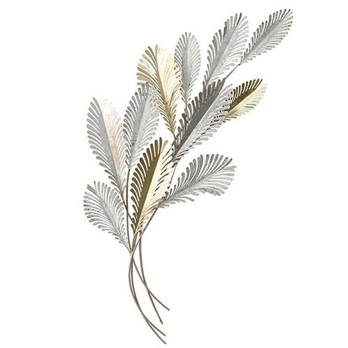 Décoration Murale En Métal Grand Bouquet Blanc Et Or