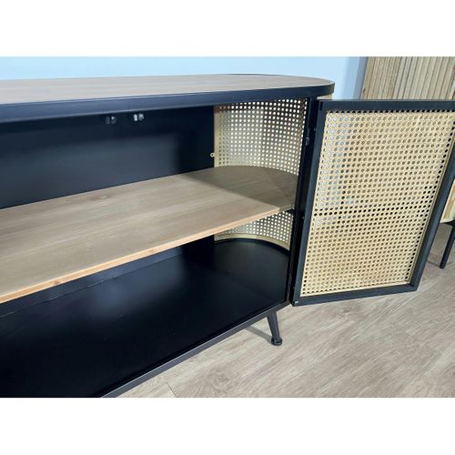 Buffet En Cannage Métallique 2 Portes Haag