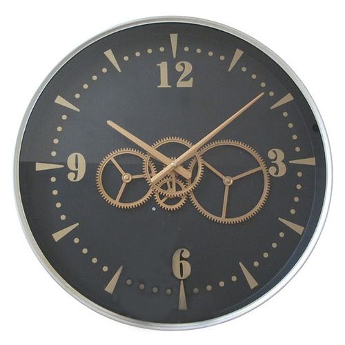 Horloge Murale Noire Et Or Moderne