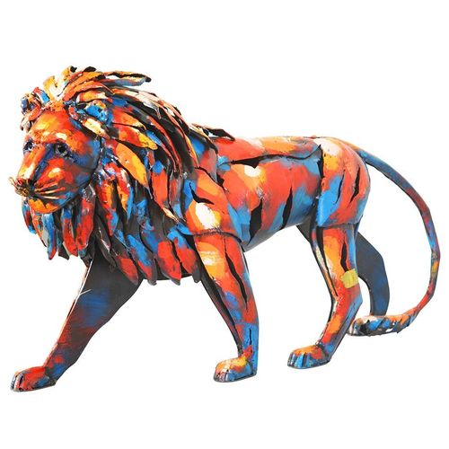 Sculpture Moderne En Métal Peint Lion