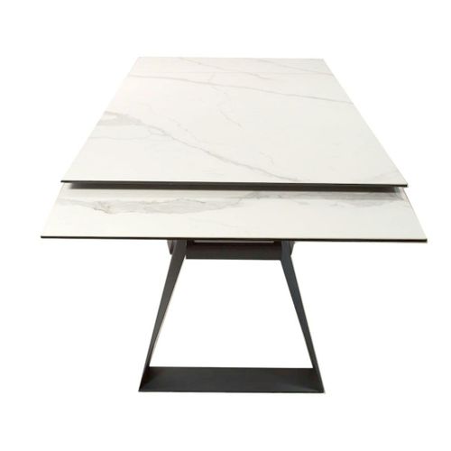 Table à Manger Extensible En Céramique Blanche 180-280 Lombardie