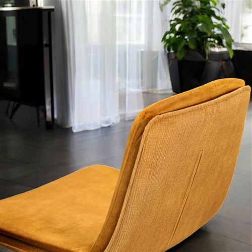 Chaise De Bar En Velours Doré à Double Coussinage (lot De 2) Oka