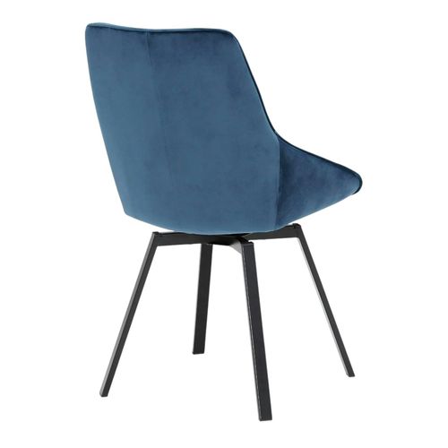 Chaise Pivotante Moderne En Velours Bleu Oka (lot De 2)
