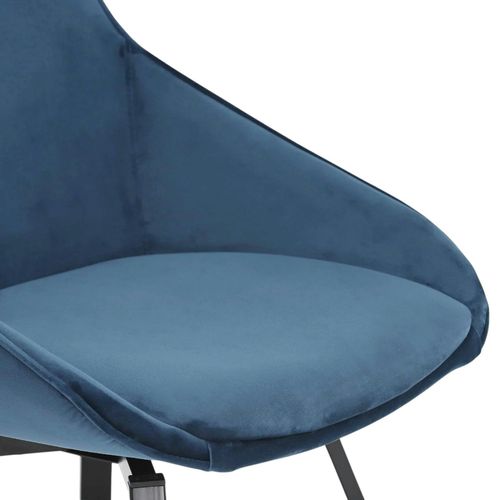 Chaise Pivotante Moderne En Velours Bleu Oka (lot De 2)