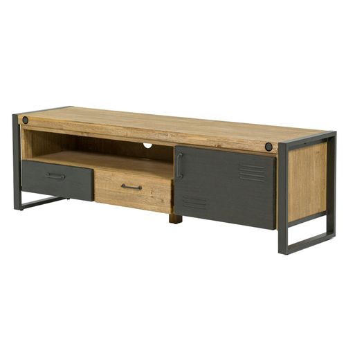 Meuble TV Industriel Bois Métal Boulons Brooklyn
