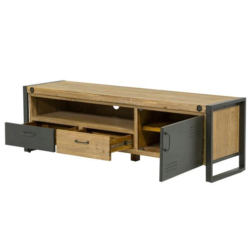 Meuble TV Industriel Bois Métal Boulons Brooklyn