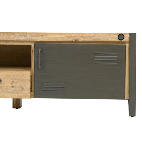 Meuble TV Industriel Bois Métal Boulons Brooklyn