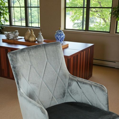 Fauteuil De Table Moderne En Velours Gris (lot De 2) Hawai