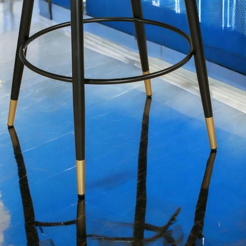 Chaise De Bar En Velours Bleu Forme Coquillage (lot De 2) Hawai